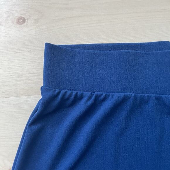 JM Collection Wide-Leg Pull-On Jersey Pants Royal Blue Large Comfort Waist - Picture 2 of 8